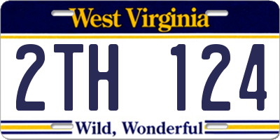 WV license plate 2TH124