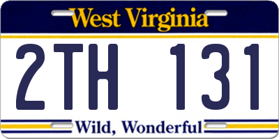 WV license plate 2TH131