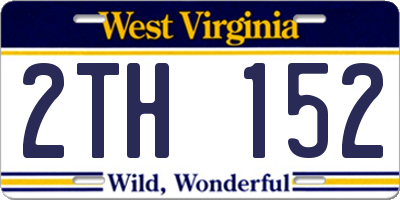 WV license plate 2TH152