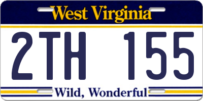 WV license plate 2TH155