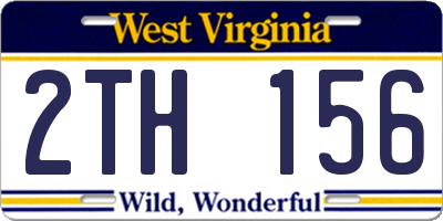 WV license plate 2TH156