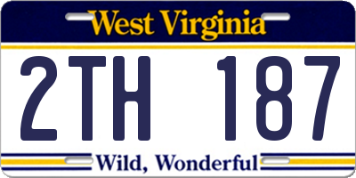 WV license plate 2TH187