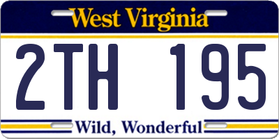 WV license plate 2TH195