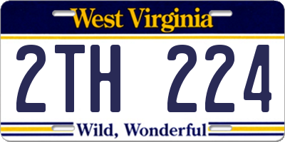 WV license plate 2TH224