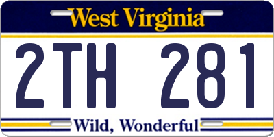 WV license plate 2TH281
