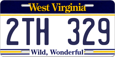 WV license plate 2TH329