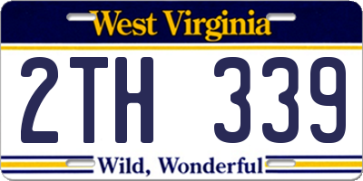 WV license plate 2TH339