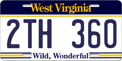 WV license plate 2TH360