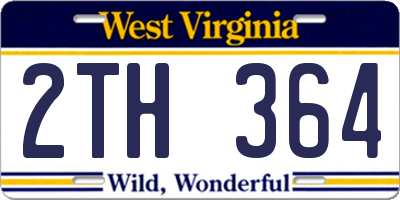 WV license plate 2TH364