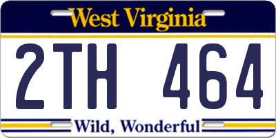 WV license plate 2TH464