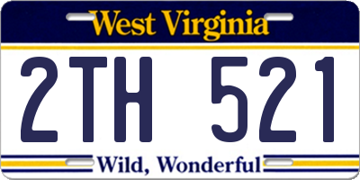 WV license plate 2TH521