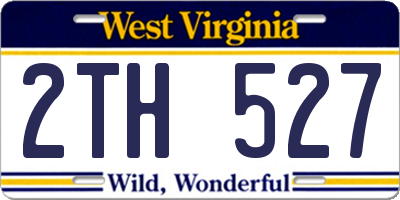 WV license plate 2TH527