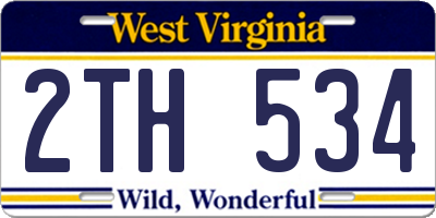 WV license plate 2TH534