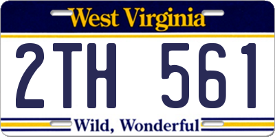 WV license plate 2TH561