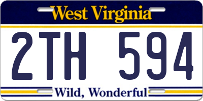 WV license plate 2TH594