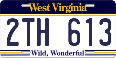 WV license plate 2TH613