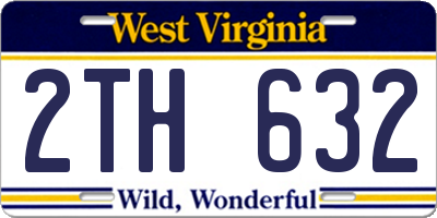 WV license plate 2TH632
