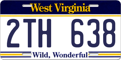 WV license plate 2TH638