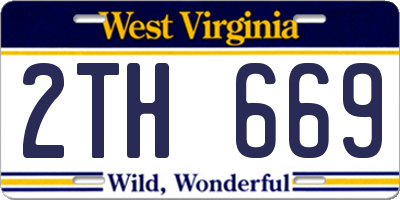 WV license plate 2TH669
