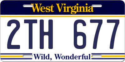 WV license plate 2TH677
