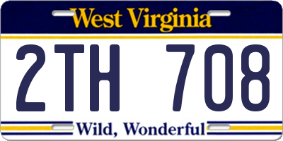 WV license plate 2TH708