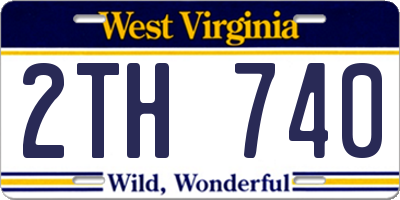 WV license plate 2TH740