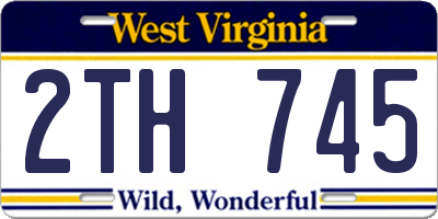 WV license plate 2TH745