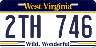 WV license plate 2TH746