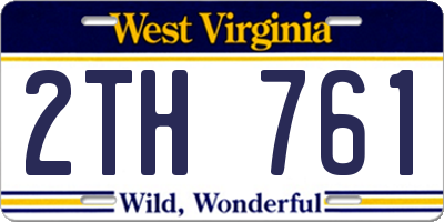 WV license plate 2TH761