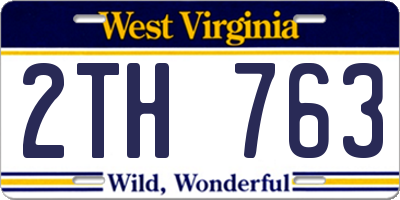 WV license plate 2TH763