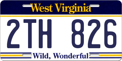 WV license plate 2TH826