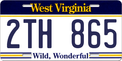 WV license plate 2TH865