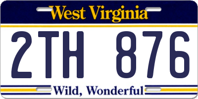 WV license plate 2TH876