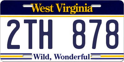 WV license plate 2TH878