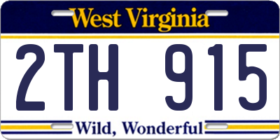 WV license plate 2TH915