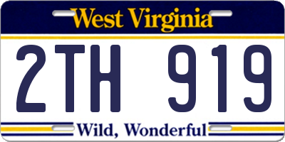 WV license plate 2TH919