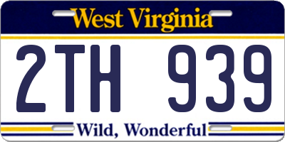 WV license plate 2TH939