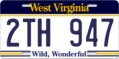 WV license plate 2TH947