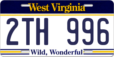 WV license plate 2TH996