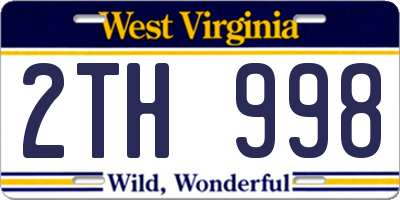 WV license plate 2TH998