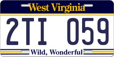 WV license plate 2TI059