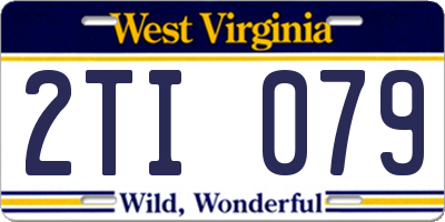 WV license plate 2TI079