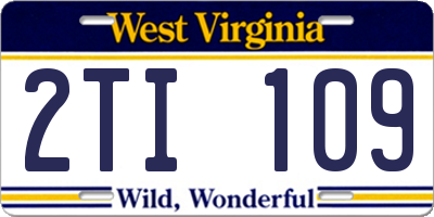 WV license plate 2TI109