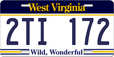 WV license plate 2TI172
