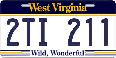 WV license plate 2TI211