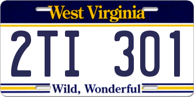 WV license plate 2TI301
