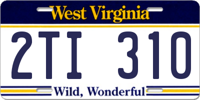 WV license plate 2TI310