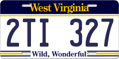 WV license plate 2TI327