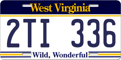 WV license plate 2TI336