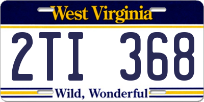 WV license plate 2TI368